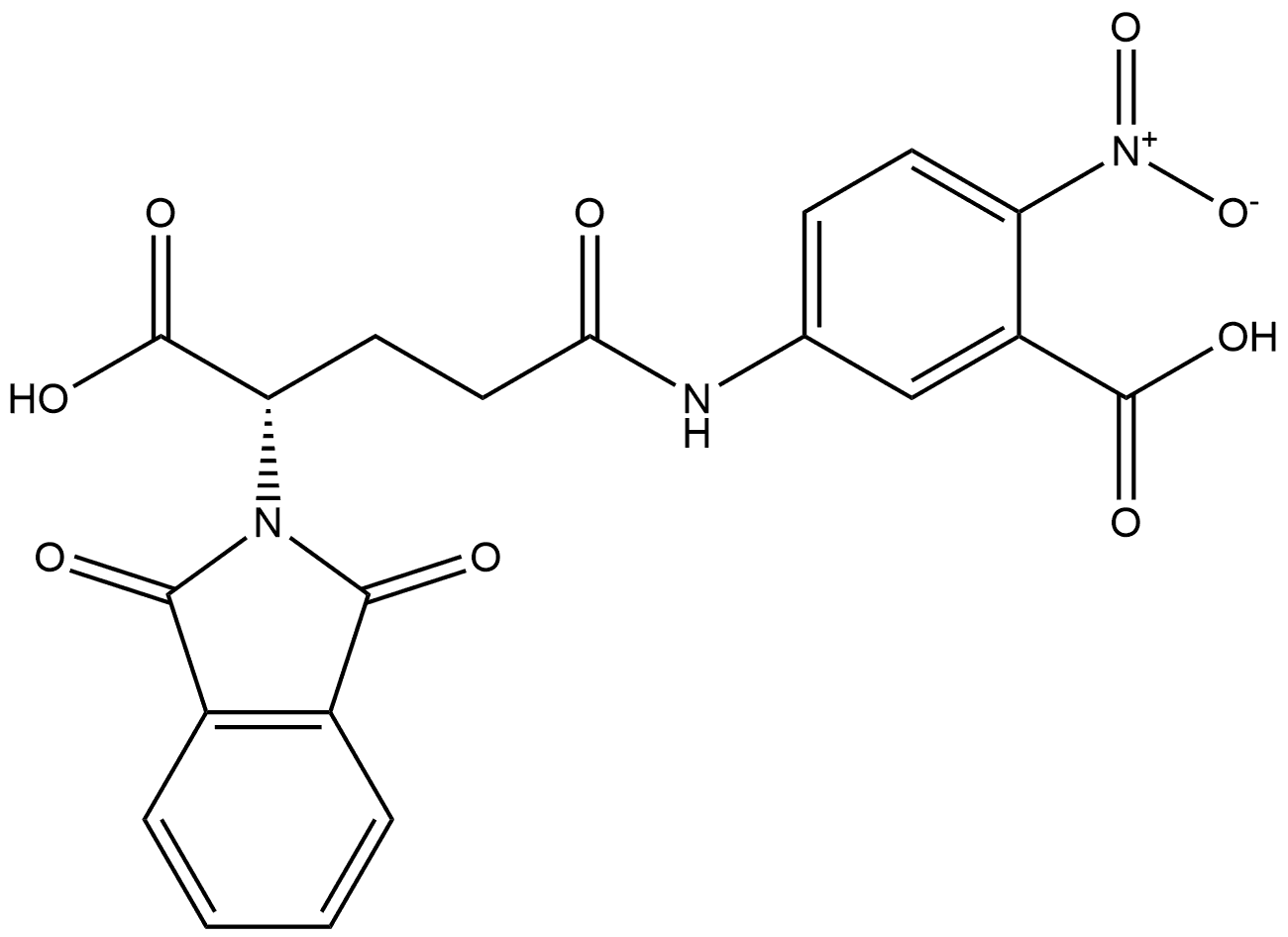 2H-Isoindole-2-acetic acid, α-[3-[(3-carboxy-4-nitrophenyl)amino]-3-oxopropyl]-1,3-dihydro-1,3-dioxo-, (αS)- Structure