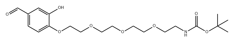 5,8,11-Trioxa-2-azatridecanoic acid, 13-(4-formyl-2-hydroxyphenoxy)-, 1,1-dimethylethyl ester Structure