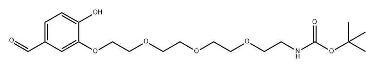 5,8,11-Trioxa-2-azatridecanoic acid, 13-(5-formyl-2-hydroxyphenoxy)-, 1,1-dimethylethyl ester Structure