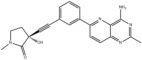 (3R)-3-[2-[3-(4-Amino-2-methylpyrido[3,2-d]pyrimidin-6-yl)phenyl]ethynyl]-3-hydroxy-1-methyl-2-pyrrolidinone Structure