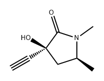 2-Pyrrolidinone, 3-ethynyl-3-hydroxy-1,5-dimethyl-, (3S,5S)- Structure