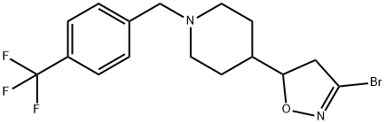 Piperidine, 4-(3-bromo-4,5-dihydro-5-isoxazolyl)-1-[[4-(trifluoromethyl)phenyl]methyl]- Structure