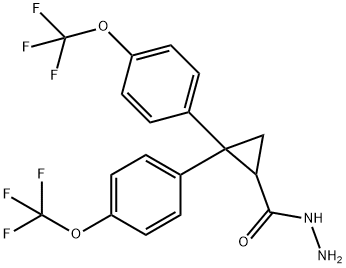 2,2-Bis(4-(trifluoromethoxy)phenyl)cyclopropanecarbohydrazide Structure