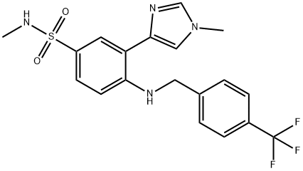 Benzenesulfonamide, N-methyl-3-(1-methyl-1H-imidazol-4-yl)-4-[[[4-(trifluoromethyl)phenyl]methyl]amino]- Structure