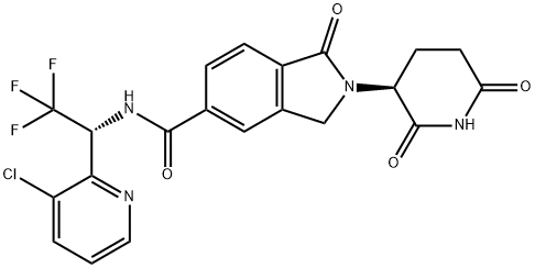 1H-Isoindole-5-carboxamide, N-[(1R)-1-(3-chloro-2-pyridinyl)-2,2,2-trifluoroethyl]-2-[(3S)-2,6-dioxo-3-piperidinyl]-2,3-dihydro-1-oxo- Structure