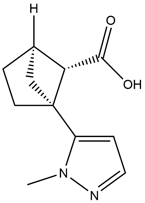 exo-1-(2-methylpyrazol-3-yl)bicyclo[2.1.1]hexane-5-carboxylic acid Structure