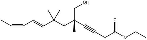 8,10-Dodecadien-3-ynoic acid, 5-(hydroxymethyl)-5,7,7-trimethyl-, ethyl ester, (5S,8E,10Z)- Structure