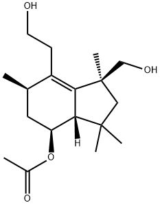 1H-Indene-4-ethanol, 7-(acetyloxy)-2,3,5,6,7,7a-hexahydro-3-(hydroxymethyl)-1,1,3,5-tetramethyl-, (3S,5R,7S,7aS)- Structure