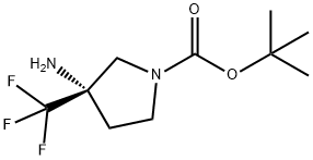 1-Pyrrolidinecarboxylic acid, 3-amino-3-(trifluoromethyl)-, 1,1-dimethylethyl ester, (3S)- Structure