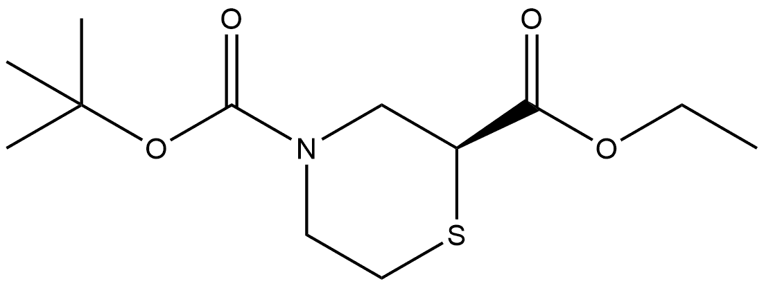 4-(tert-butyl) 2-ethyl (S)-thiomorpholine-2,4-dicarboxylate 구조식 이미지