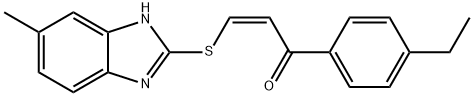 2-Propen-1-one, 1-(4-ethylphenyl)-3-[(6-methyl-1H-benzimidazol-2-yl)thio]-, (2Z)- 구조식 이미지