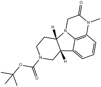 1H-Pyrido[3',4':4,5]pyrrolo[1,2,3-de]quinoxaline-8(7H)-carboxylic acid, 2,3,6b,9,10,10a-hexahydro-3-methyl-2-oxo-, 1,1-dimethylethyl ester, (6bR,10aS)- Structure