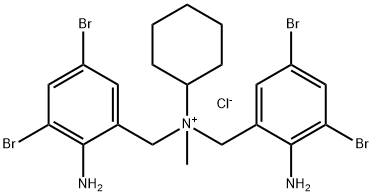 Benzenemethanaminium, 2-amino-N-[(2-amino-3,5-dibromophenyl)methyl]-3,5-dibromo-N-cyclohexyl-N-methyl-, chloride (1:1) Structure