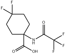 Cyclohexanecarboxylic acid, 4,4-difluoro-1-[(2,2,2-trifluoroacetyl)amino]- Structure