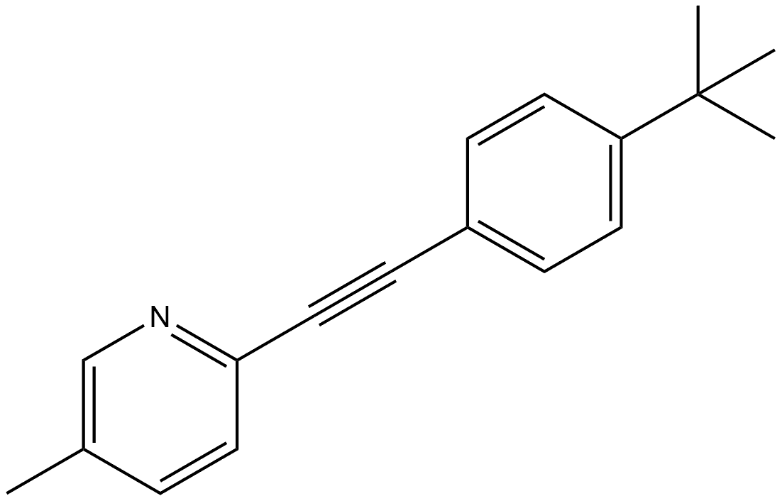 2-[2-[4-(1,1-Dimethylethyl)phenyl]ethynyl]-5-methylpyridine Structure