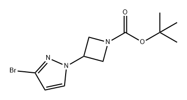 1-Azetidinecarboxylic acid, 3-(3-bromo-1H-pyrazol-1-yl)-, 1,1-dimethylethyl ester Structure