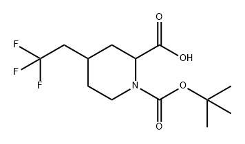 1,2-Piperidinedicarboxylic acid, 4-(2,2,2-trifluoroethyl)-, 1-(1,1-dimethylethyl) ester Structure