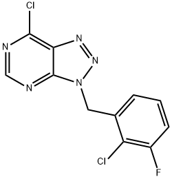 7-chloro-3-[(2-chloro-3-fluorophenyl)methyl]-3H-[1 ,2,3]triazolo[4,5-d]pyrimidine Structure
