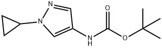 1,1-Dimethylethyl N-(1-cyclopropyl-1H-pyrazol-4-yl)carbamate Structure