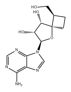 5-Oxaspiro[3.4]octane-7,8-diol, 6-(6-amino-9H-purin-9-yl)-1-(hydroxymethyl)-, (1R,4R,6R,7R,8S)- Structure