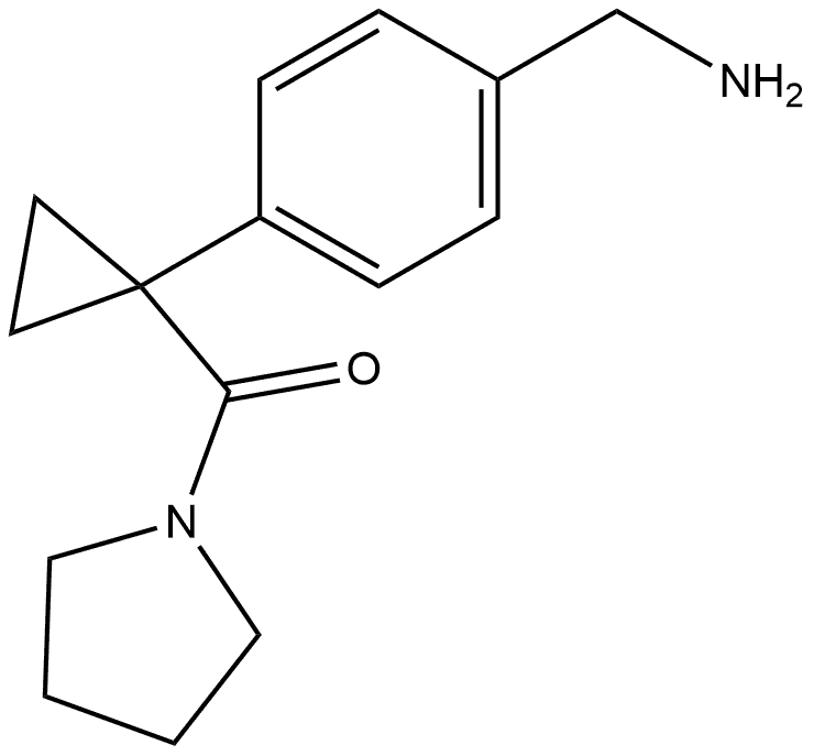 1-[4-(aminomethyl)phenyl]cyclopropyl]-pyrrolidin-1-ylmethanone Structure