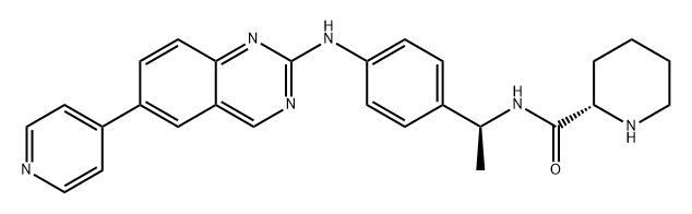 2-Piperidinecarboxamide, N-[(1S)-1-[4-[[6-(4-pyridinyl)-2-quinazolinyl]amino]phenyl]ethyl]-, (2S)- Structure