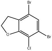 Benzofuran, 4,6-dibromo-7-chloro-2,3-dihydro- Structure