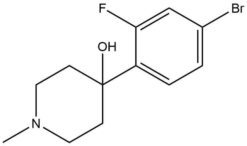 4-Piperidinol, 4-(4-bromo-2-fluorophenyl)-1-methyl- Structure