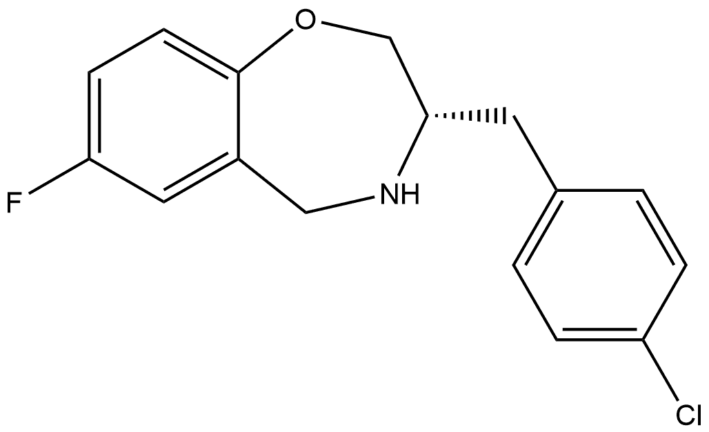 (3S)-3-[(4-chlorophenyl)methyl]-7-fluoro-2,3,4,5-tetrahydro-1,4-benzoxazepine Structure