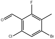 Benzaldehyde, 4-bromo-6-chloro-2-fluoro-3-methyl- Structure