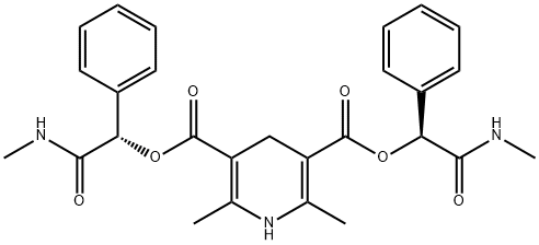 3,5-Pyridinedicarboxylic acid, 1,4-dihydro-2,6-dimethyl-, 3,5-bis[(1S)-2-(methylamino)-2-oxo-1-phenylethyl] ester Structure