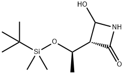 2-Azetidinone, 3-[(1R)-1-[[(1,1-dimethylethyl)dimethylsilyl]oxy]ethyl]-4-hydroxy-, (3R)- Structure
