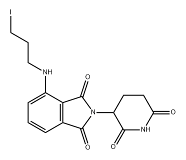 1H-Isoindole-1,3(2H)-dione, 2-(2,6-dioxo-3-piperidinyl)-4-[(3-iodopropyl)amino]- 구조식 이미지