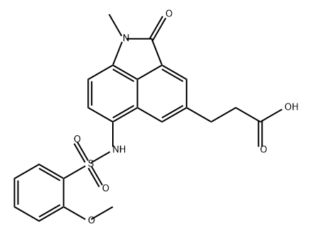 Benz[cd]indole-4-propanoic acid, 1,2-dihydro-6-[[(2-methoxyphenyl)sulfonyl]amino]-1-methyl-2-oxo- Structure