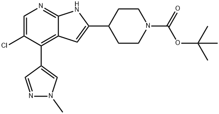 1,1-Dimethylethyl 4-[5-chloro-4-(1-methyl-1H-pyrazol-4-yl)-1H-pyrrolo[2,3-b]pyridin-2-yl]-1-piperidinecarboxylate Structure