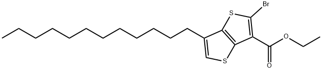 Thieno[3,2-b]thiophene-3-carboxylic acid, 2-bromo-6-dodecyl-, ethyl ester Structure