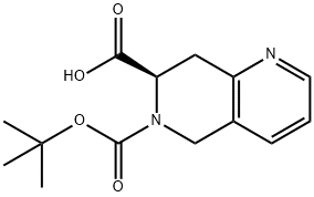 1,6-Naphthyridine-6,7(5H)-dicarboxylic acid, 7,8-dihydro-, 6-(1,1-dimethylethyl) ester, (7R)- 구조식 이미지