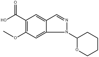 1H-Indazole-5-carboxylic acid, 6-methoxy-1-(tetrahydro-2H-pyran-2-yl)- Structure