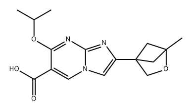 Imidazo[1,2-a]pyrimidine-6-carboxylic acid, 7-(1-methylethoxy)-2-(1-methyl-2-oxabicyclo[2.1.1]hex-4-yl)- Structure