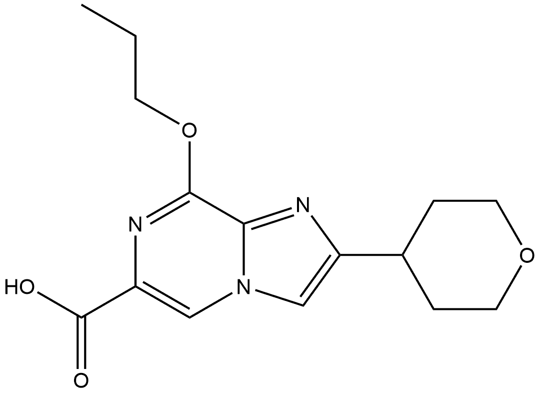 8-propoxy-2-tetrahydropyran-4-yl-imidazo[1,2-a]pyrazine-6-carboxylic acid Structure