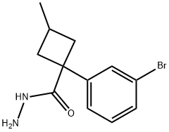 Cyclobutanecarboxylic acid, 1-(3-bromophenyl)-3-methyl-, hydrazide Structure