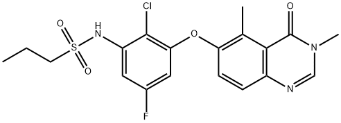 1-Propanesulfonamide, N-[2-chloro-3-[(3,4-dihydro-3,5-dimethyl-4-oxo-6-quinazolinyl)oxy]-5-fluorophenyl]- Structure