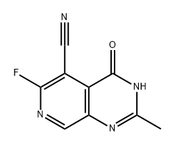 Pyrido[3,4-d]pyrimidine-5-carbonitrile, 6-fluoro-3,4-dihydro-2-methyl-4-oxo- 구조식 이미지