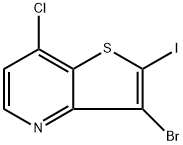 Thieno[3,2-b]pyridine, 3-bromo-7-chloro-2-iodo- 구조식 이미지