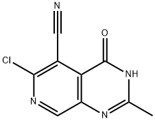 Pyrido[3,4-d]pyrimidine-5-carbonitrile, 6-chloro-3,4-dihydro-2-methyl-4-oxo- Structure