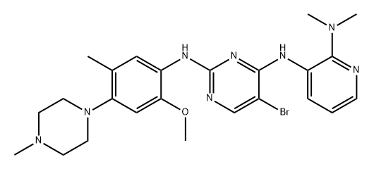 2,4-Pyrimidinediamine, 5-bromo-N4-[2-(dimethylamino)-3-pyridinyl]-N2-[2-methoxy-5-methyl-4-(4-methyl-1-piperazinyl)phenyl]- 구조식 이미지