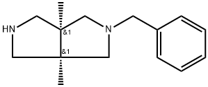 Pyrrolo[3,4-c]pyrrole, octahydro-3a,6a-dimethyl-2-(phenylmethyl)-, (3aR,6aS)-rel- Structure