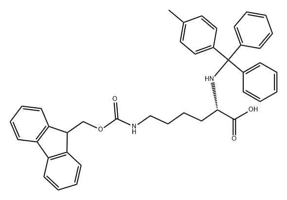 L-Lysine, N6-[(9H-fluoren-9-ylmethoxy)carbonyl]-N2-[(4-methylphenyl)diphenylmethyl]- 구조식 이미지