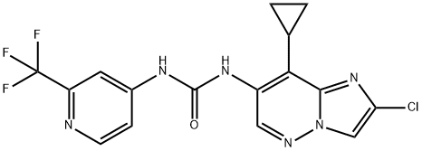 Urea, N-(2-chloro-8-cyclopropylimidazo[1,2-b]pyridazin-7-yl)-N'-[2-(trifluoromethyl)-4-pyridinyl]- Structure