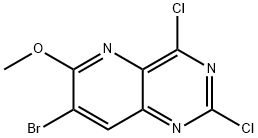 Pyrido[3,2-d]pyrimidine, 7-bromo-2,4-dichloro-6-methoxy- Structure